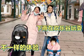 雨天上海欢乐谷竟几乎没人,小木带孩子俩姐妹玩,看海狮表演很精采