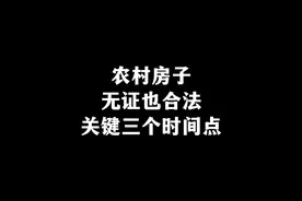 农村房子
无证也合法
关键三个时间点视频封面
