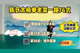 陈氏太极拳老架一路74式第37式右蹬一根第38式掩手肱拳详细讲解