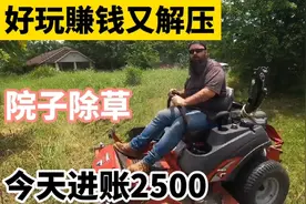 真解压，老外用割草机清理院子里的杂草，过程轻松又愉快视频封面