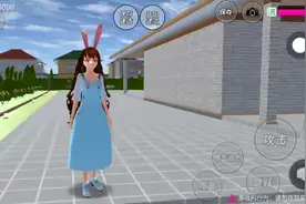 樱花校园隧道里的飞行女人