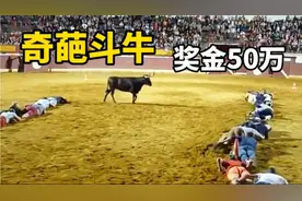 你绝对没见过的最奇葩的斗牛比赛，奖金居然还高达50万！太刺激视频封面