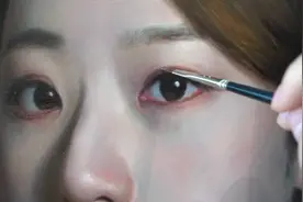 油画写实人物画像，间接画法视频封面