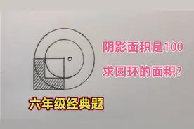 六年级，阴影面积是100，求圆环的面积？经典常考题