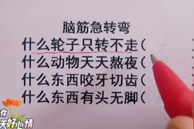 脑筋急转弯，什么轮子只转不走，什么动物天天熬夜，快来挑战一下