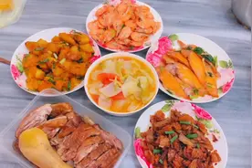 潮汕普通家庭午餐，简单又好吃的六菜一汤，板栗玉米汤清火又润肺