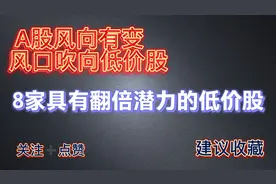 A股风向有变，风口吹向低价股，盘点8家有望翻倍的低价股，宜收藏视频封面