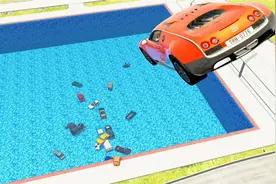 车祸模拟器：车辆坠入泳池！视频封面