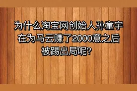 为什么淘宝创始人孙彤宇，再为马云赚了2000亿后，被踢出局呢？
