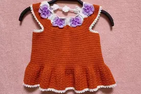 蝴蝶花背心钩针教程六