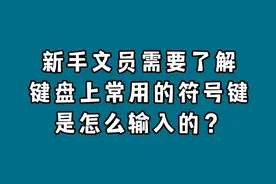 新手文员需要了解键盘上常用的符号键是怎么输入的？视频封面