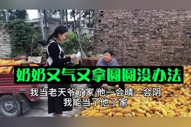 奶奶又气又想笑，不停的干农活，拿圆圆没办法气的见一个嚷一个。视频封面