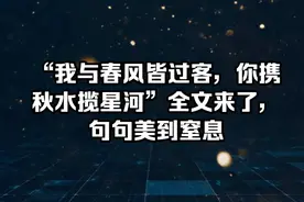 我与春风皆过客，你携秋水揽星河。全文来了，句句美到窒息视频封面