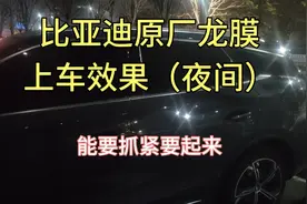 比亚迪送的原厂龙膜夜间上车效果，能要的赶紧问销售要。