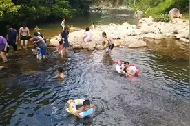 炎热夏天到惠州罗浮山的山溪游泳，享受清凉的天然山溪水视频封面
