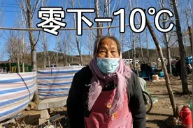 山东沂水农村大集，74岁老奶奶-10℃，露天树林荒野摆摊，不容易视频封面