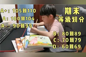7月9号，期末考试成绩出来，按等级划分，看看哥哥考了多少分吧？