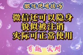 微信还可以隐身！貌似被注销，实际可正常使用。功能有趣、实用。视频封面