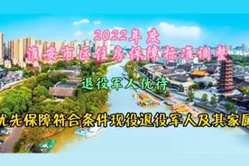 2022年淮安市区住房保障标准调整，退役军人优待增加新项目
