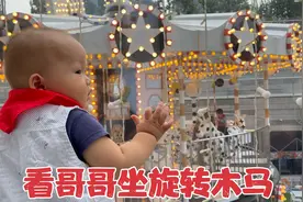 国庆节带兄弟俩逛商场，爸爸花38块钱带哥哥做旋转木