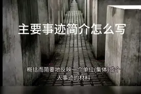 主要事迹简介怎么写