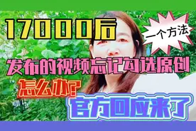 发布的作品忘记勾选原创怎么办？官方回应来了，让你挽救一条视频视频封面