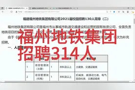 福州地铁集团招聘314人视频封面