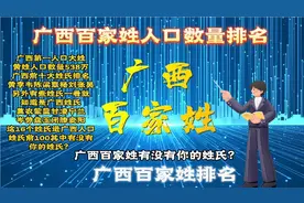 广西百家姓人口数量排名前100姓氏 看看你的姓氏排第几？视频封面
