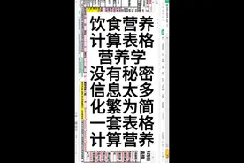 饮食营养计算表格:营养学没有秘密.化繁为简快速计算视频封面
