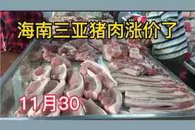 实拍海南三亚城猪肉价格，11月30号卖多少一斤，这价格便宜吗？视频封面