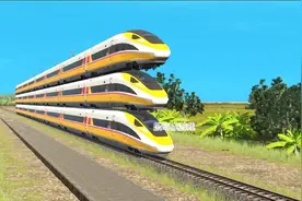 模拟火车：三层高铁列车表演精彩的空中飞行