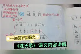 一年级下册语文，《姓氏歌》课文重难点讲解，辅导孩子有帮助
