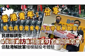 香港青年：分享香港社會問卷調查受訪七成市民，參加入伍解放軍！视频封面