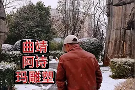 云南曲靖快两年没下这么大的雪了，看看阿诗玛雕塑河边公园这条视频封面