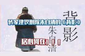 砖家建议语文课本删除朱自清的《背影》！嗯 砖家真棒