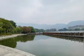 福建泉州西湖公园之湖中园林视频封面