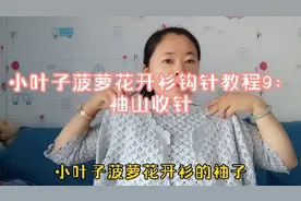 手工毛线编织，小叶子菠萝花开衫钩针教程9：袖子及收针
