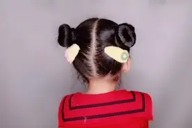 女宝宝双丸子头花苞头快速扎法，简单易学易上手