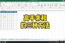 Excel高手求和的三种方法
