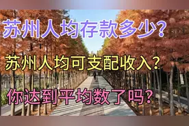 苏州人均存款达到9.5万元，人均可支配收入多少？你存款多少？视频封面