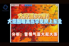 大升温30度！大范围暖高压罕见爬上东北，分析：警惕气温大起大落视频封面