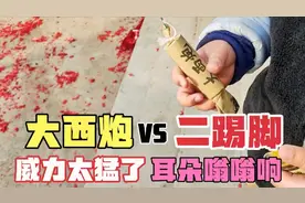 网红大西炮对比二踢脚，威力简直太猛了，放完俩耳朵都嗡嗡直响！