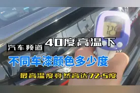 在40°高温天气下，不同车漆颜色温度差距？黑色高达72度！！！视频封面