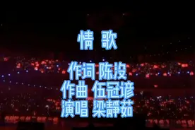 梁静茹深情演绎《情歌》旋律优美动听，甜美的嗓音，让人陶醉