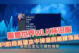 魔兽世界WLK怀旧服：P1阶段英雄本中掉落的巅峰饰品，开荒必备