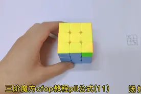 三阶魔方cfop高级公式pll第11讲，一组对角邻棱的互换