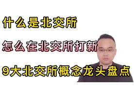 什么是北交所，怎么在北交所打新，九大北交所概念龙头盘点视频封面
