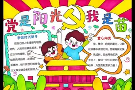 党是阳光我是苗手抄报建党节党的生日童心向党儿童涂色模板视频封面
