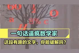 【数学漫谈】一句话逼疯数学家，这段有趣的文字，你能破解吗？