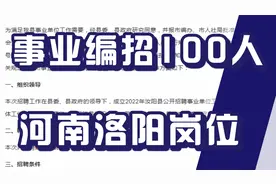 编制内招聘100人，河南洛阳岗位，人社局，财政局，住建局好单位视频封面
